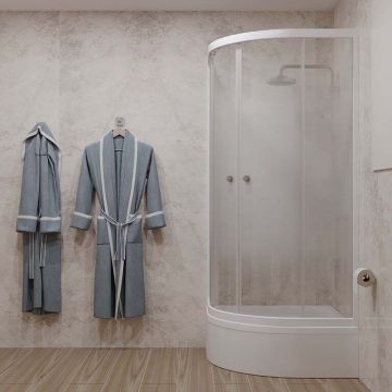 Душевой уголок Тритон (Triton) Сатин 900х900х2055 мм, прозрачный 4 мм, профиль белый (Щ0000058491) В, средний поддон, (3 места+сифон D50мм)