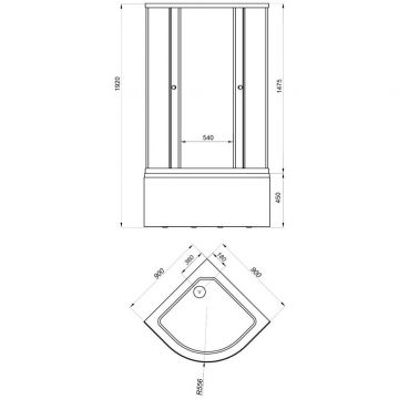 Душевой уголок Тритон (Triton) Стандарт 900х900х1920 мм, прозрачный,с рисунком 4 мм, профиль белый (Щ0000025441) Б, глубокий поддон, аква, мозаика (5 места+сифон D50мм)