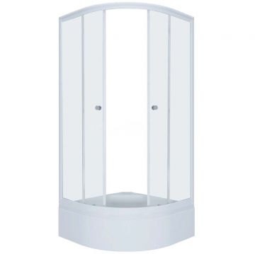 Душевой уголок Тритон (Triton) Ультра 1000х1000х2050 мм, прозрачный 4 мм, профиль белый (Щ0000061788) В (3 места+сифон D50)