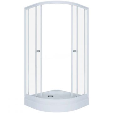 Душевой уголок Тритон (Triton) Ультра 1000х1000х2050 мм, прозрачный 4 мм, профиль белый (Щ0000061796) А (3 места+сифон D90)