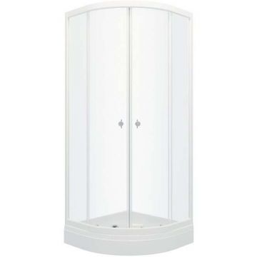 Душевой уголок Тритон (Triton) Ультра 800х800х1910 мм, прозрачный 4 мм, профиль белый (Щ0000040486) А, низкий поддон (3 места)