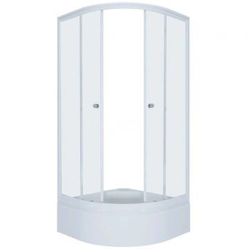 Душевой уголок Тритон (Triton) Ультра 900х900х2050 мм, прозрачный 4 мм, профиль белый (Щ0000061812) В (3 места+сифон D50)
