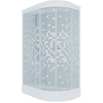 Душевая кабина Тритон (Triton) Коралл 1200х800х2175 мм, с рисунком 4 мм, профиль белый (Щ0000043487) А левая, , низкий поддон, мозаика, ДН4 (7 мест)