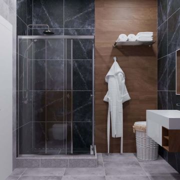 Душевой уголок Тритон (Triton) Вента-Хром 800х1000х1850 мм, прозрачный 4 мм, профиль хром (Щ0000057860) (1 место)