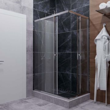 Душевой уголок Тритон (Triton) Вента-Хром 800х1200х1850 мм, прозрачный 4 мм, профиль хром (Щ0000054193) (1 место)