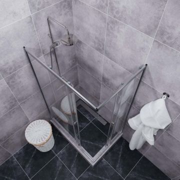 Душевой уголок Тритон (Triton) Вента-Хром 800х1200х1850 мм, прозрачный 4 мм, профиль хром (Щ0000054193) (1 место)