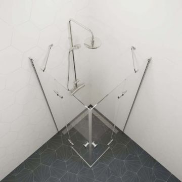 Душевой уголок Тритон (Triton) Дельта-Хром 900х900х1900 мм, прозрачный 6 мм, профиль хром (Щ0000054216) (2 места)