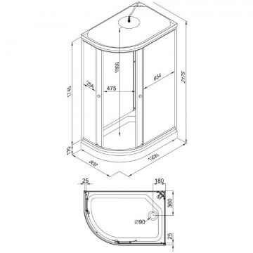 Душевая кабина Тритон (Triton) Коралл 1200х800х2175 мм, с рисунком 4 мм, профиль белый (Щ0000043488) А правая, низкий поддон, Мозаика, ДН4 (7 мест)