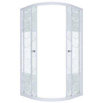 Душевой уголок Тритон (Triton) Стандарт 1000х1000х1875 мм, прозрачный,с рисунком 4 мм, профиль белый (Щ0000026697) узоры, аква (2 места)