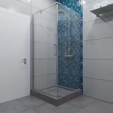 Душевой уголок Тритон Терра-Хром 900х900х1900 мм, прозрачный 6 мм, профиль хром (Щ0000053609) (2 места)