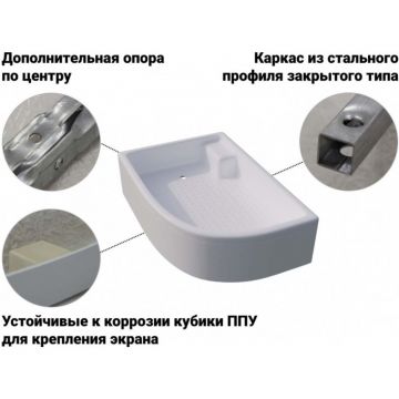 Душевой поддон Тритон ПД18, средний с сиденьем, левый 1200х800х310 мм белый (Щ0000038231)