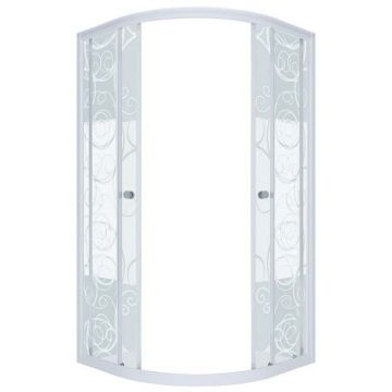 Душевой уголок Тритон (Triton) Стандарт 1000х1000х1700 мм, прозрачный,с рисунком 4 мм, профиль белый (Щ0000024322) узоры (2 места)