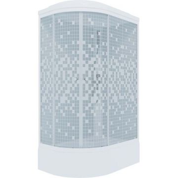 Душевая кабина Тритон (Triton) Коралл 1200х800х2315 мм, с рисунком 4 мм, профиль белый (Щ0000038533) В правая, средний поддон, мозаика, ДН4 (7 мест)