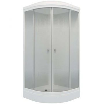 Душевая кабина Тритон (Triton) Лайт 1000х1000х2280 мм, прозрачный 4 мм, профиль белый (Щ0000039805) А, низкий поддон, градиент, ДН4 (7 мест+сифон D90мм)