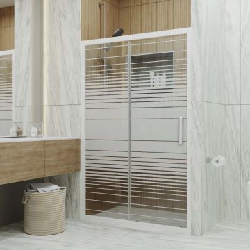 Душевая дверь Тритон Слайд 1850х1200 мм, белое стекло 4 мм, профиль хром (Щ0000038520)