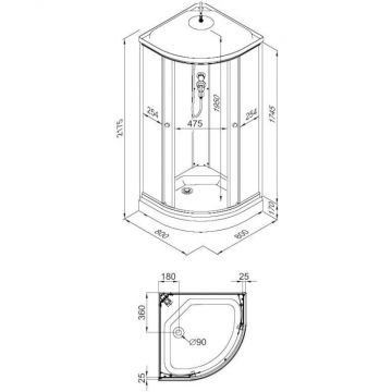 Душевая кабина Тритон (Triton) Ультра 800х800х2150 мм, прозрачный 4 мм, профиль белый (Щ0000061821) А (7 мест+сифон D90)