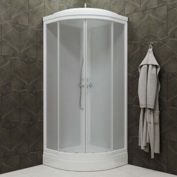 Душевая кабина Тритон (Triton) Ультра 800х800х2150 мм, прозрачный 4 мм, профиль белый (Щ0000061821) А (7 мест+сифон D90)