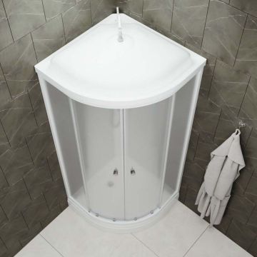 Душевая кабина Тритон (Triton) Ультра 800х800х2150 мм, прозрачный 4 мм, профиль белый (Щ0000061821) А (7 мест+сифон D90)