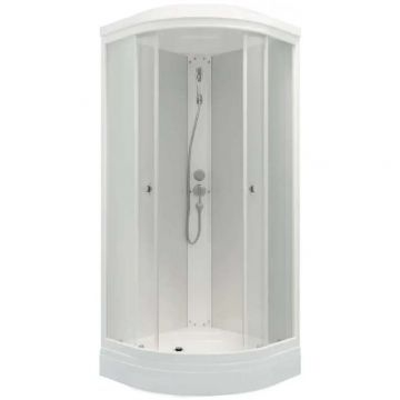 Душевая кабина Тритон (Triton) Ультра 900х900х2170 мм, прозрачный 4 мм, профиль белый (Щ0000061843) А (7 мест+сифон D90)