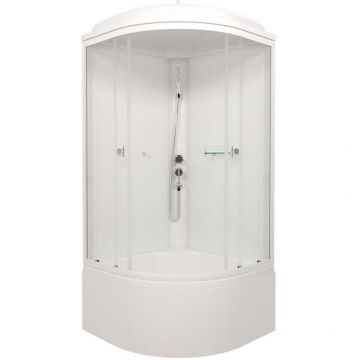 Душевая кабина Тритон (Triton) Ультра 900х900х2185 мм, прозрачный 4 мм, профиль белый (Щ0000061837) Б (9 мест+сифон D50)