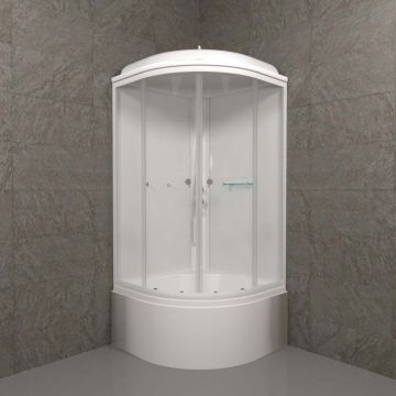 Душевая кабина Тритон (Triton) Ультра 900х900х2185 мм, прозрачный 4 мм, профиль белый (Щ0000061837) Б (9 мест+сифон D50)