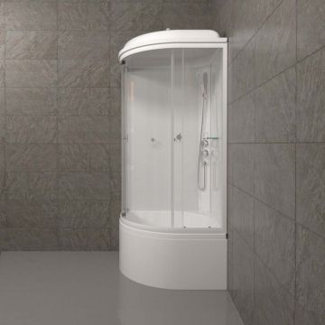 Душевая кабина Тритон (Triton) Ультра 900х900х2185 мм, прозрачный 4 мм, профиль белый (Щ0000061837) Б (9 мест+сифон D50)