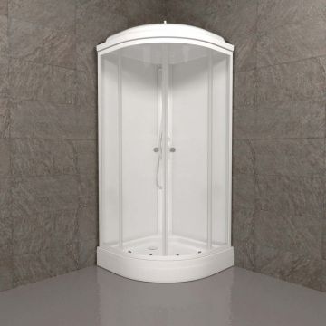 Душевая кабина Тритон (Triton) Экстра 880х880х2175 мм, прозрачный 4 мм, профиль белый (Щ0000062582) А (7 мест+сифон D50)