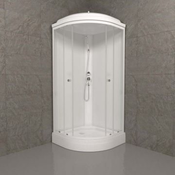 Душевая кабина Тритон (Triton) Экстра 880х880х2175 мм, прозрачный 4 мм, профиль белый (Щ0000062582) А (7 мест+сифон D50)