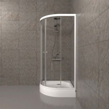 Душевой уголок Тритон Ультра 1000х1000х2050 мм, прозрачный 4 мм, профиль белый (Щ0000039051) А, низкий поддон,(3 места+сифон D90мм)
