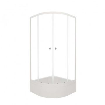 Душевой уголок Тритон (Triton) Ультра 1000х1000х2050 мм, прозрачный 4 мм, профиль белый (Щ0000039052) В, средний поддон,(3 места+сифон D50мм)