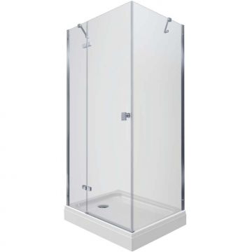 Душевой уголок Тритон (Triton) Брава-Хром 800х1200х2070 мм, прозрачный 6 мм, профиль хром (Щ0000054194) низкий поддон (3 места+сифон D90мм)