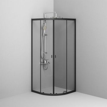 Душевое ограждение Am.Pm (Ам.Пм) X-Joy Twin Slide без поддона, 80x80, профиль черный, W88G-205-080BT64