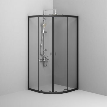 Душевое ограждение Am.Pm (Ам.Пм) X-Joy Twin Slide без поддона, 90x90, профиль черный, W88G-205-090BT64