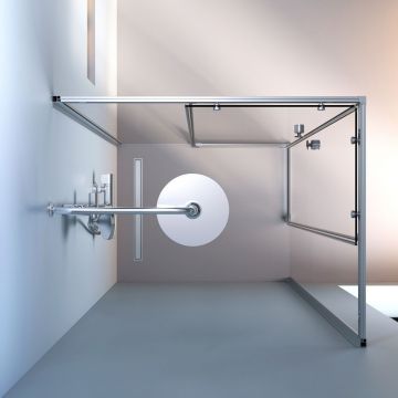 Душевое ограждение Am.Pm (Ам.Пм) X-Joy Square Slide 100х80, профиль матовый хром, стекло прозрачное, W94G-403-10080-MТ