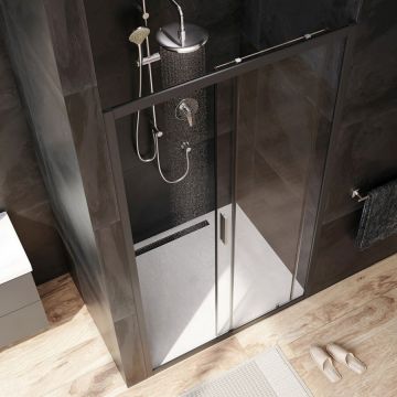 Душевая дверь Am.Pm (Ам.Пм) Gem Solo 110х195, стекло прозрачное, профиль черный матовый W90G-110-1-195BT