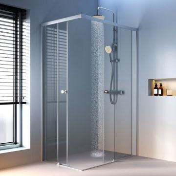 Душевое ограждение Am.Pm (Ам.Пм) X-Joy Square Slide 120х80, профиль матовый хром, стекло прозрачное W94G-403-12080-MТ