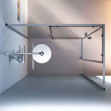 Душевое ограждение Am.Pm (Ам.Пм) X-Joy Square Slide 120х80, профиль матовый хром, стекло прозрачное W94G-403-12080-MТ