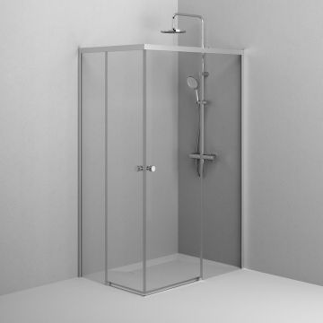 Душевое ограждение Am.Pm (Ам.Пм) X-Joy Square Slide 120х80, профиль матовый хром, стекло прозрачное W94G-403-12080-MТ