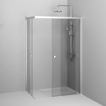 Душевое ограждение Am.Pm (Ам.Пм) X-Joy Square Slide 120х80, профиль матовый хром, стекло прозрачное W94G-403-12080-MТ