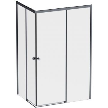 Душевое ограждение Am.Pm (Ам.Пм) X-Joy Square Slide 120х90, профиль черный, стекло прозрачное, W94G-403-12090-BТ