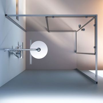 Душевое ограждение Am.Pm (Ам.Пм) X-Joy Square Slide 120х90, профиль матовый хром, стекло прозрачное W94G-403-12090-MТ