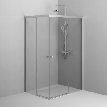 Душевое ограждение Am.Pm (Ам.Пм) X-Joy Square Slide 120х90, профиль матовый хром, стекло прозрачное W94G-403-12090-MТ