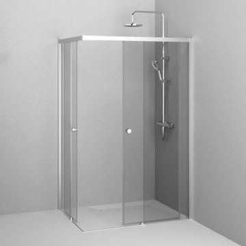 Душевое ограждение Am.Pm (Ам.Пм) X-Joy Square Slide 120х90, профиль матовый хром, стекло прозрачное W94G-403-12090-MТ