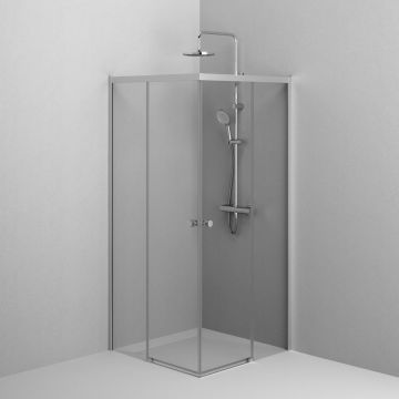 Душевое ограждение Am.Pm (Ам.Пм) X-Joy Square Slide 90х90, профиль матовый хром, стекло прозрачное W94G-403-9090-МТ