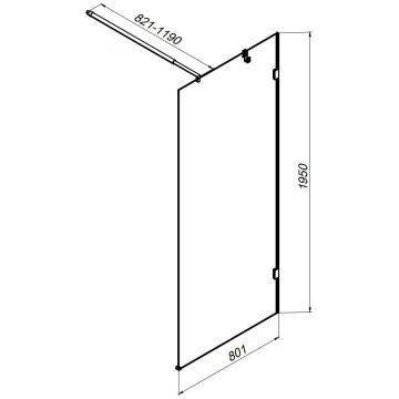 Душевая перегородка Am.Pm (Ам.Пм) X-Joy 80x195, стекло прозрачное, профиль матовый хром, W94WI-80-F1-MTE