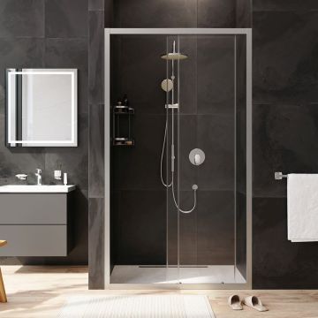 Душевая дверь Am.Pm (Ам.Пм) Gem Solo 110х195, стекло прозрачное, профиль матовый хром W90G-110-1-195MT