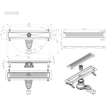 Трап для душа Am.Pm (Ам.Пм) MasterFlow линейный универсальный затвор Cut Gradient 50см цвет сталь матовый W01SC-P11-050-01SB