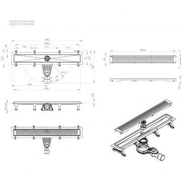 Трап для душа Am.Pm (Ам.Пм) MasterFlow линейный универсальный затвор Cut Gradient 60см цвет сталь матовый W01SC-P11-060-01SB
