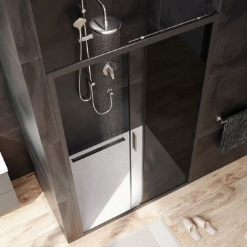 Душевая дверь Am.Pm (Ам.Пм) Gem Solo 120х195, стекло тонированное, профиль черный матовый W90G-120-1-195BG