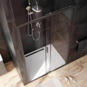 Душевая дверь Am.Pm (Ам.Пм) Gem Solo 120х195, стекло прозрачное, профиль черный матовый W90G-120-1-195BT